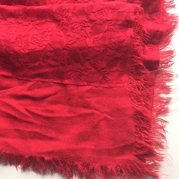 ROMANO shawls red fringe scarf - Picture 5 of 7